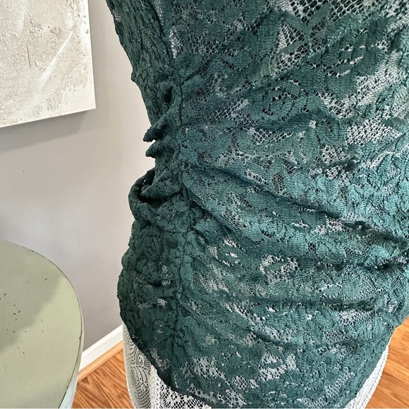 Anthropologie Long Sleeve Green 100% Lace Top Size Medium - Picture 7 of 16